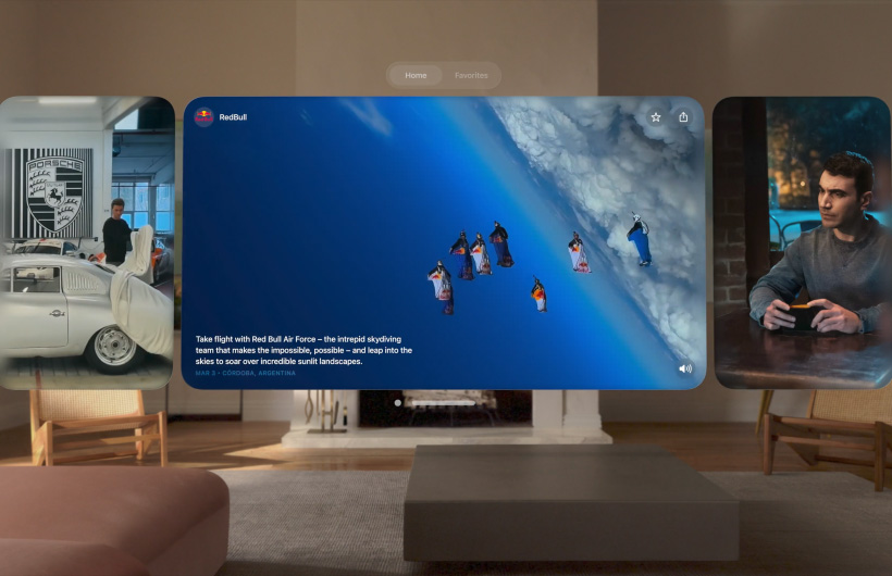 Several spatial photos and videos in the Spatial Gallery app of Apple Vision Pro